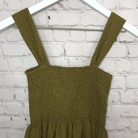 Madewell Dress Sleeveless A-Line Casual Stretchy Olive Mini Sundress Womens XXS - Picture 4 of 8